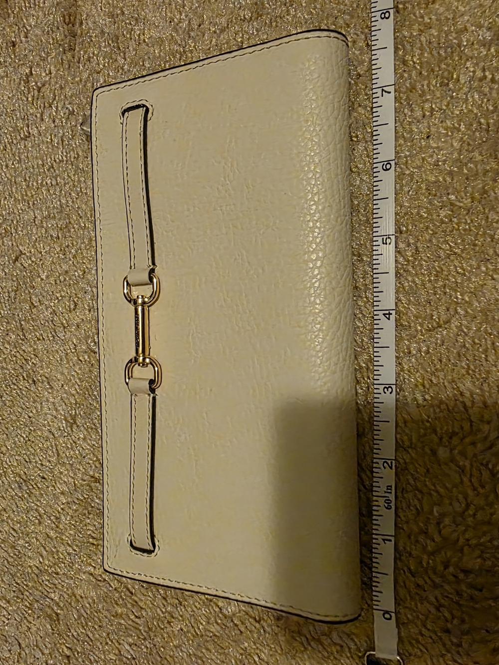 Michael Kors Cream Leather Wallet with Gold-Tone Hardware